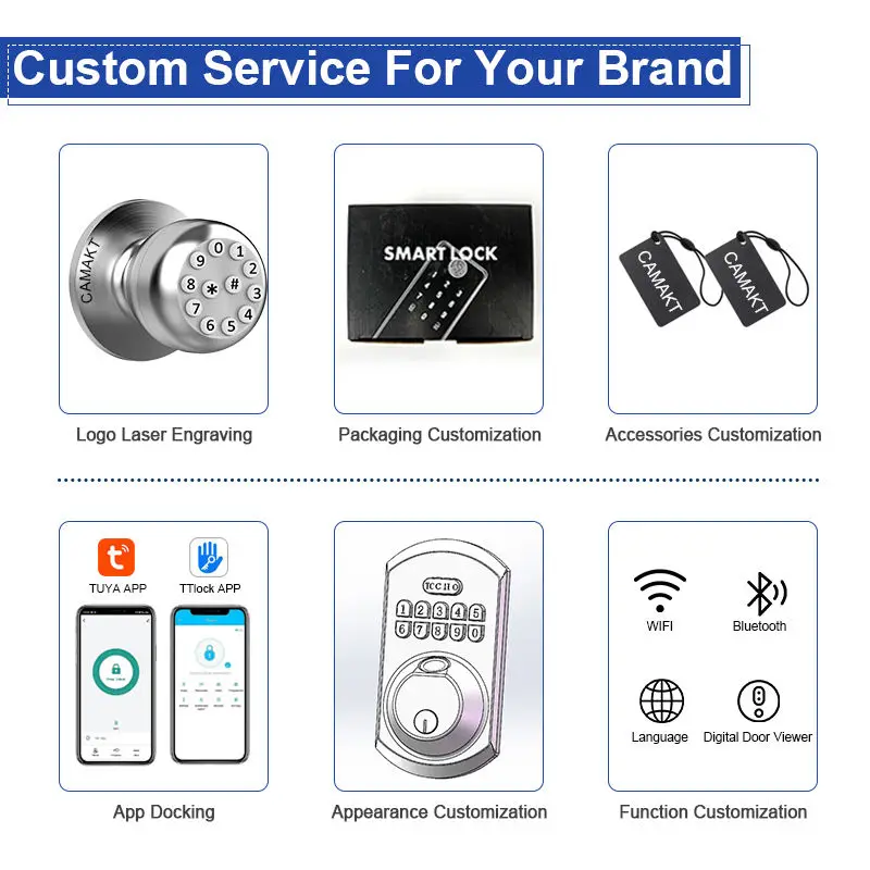 Smart Home Lock Aluminum Alloy Waterproof Cloud Tuya App Grade C Security for for Aluminum/Wood/Steel/Brass Doors — image 6
