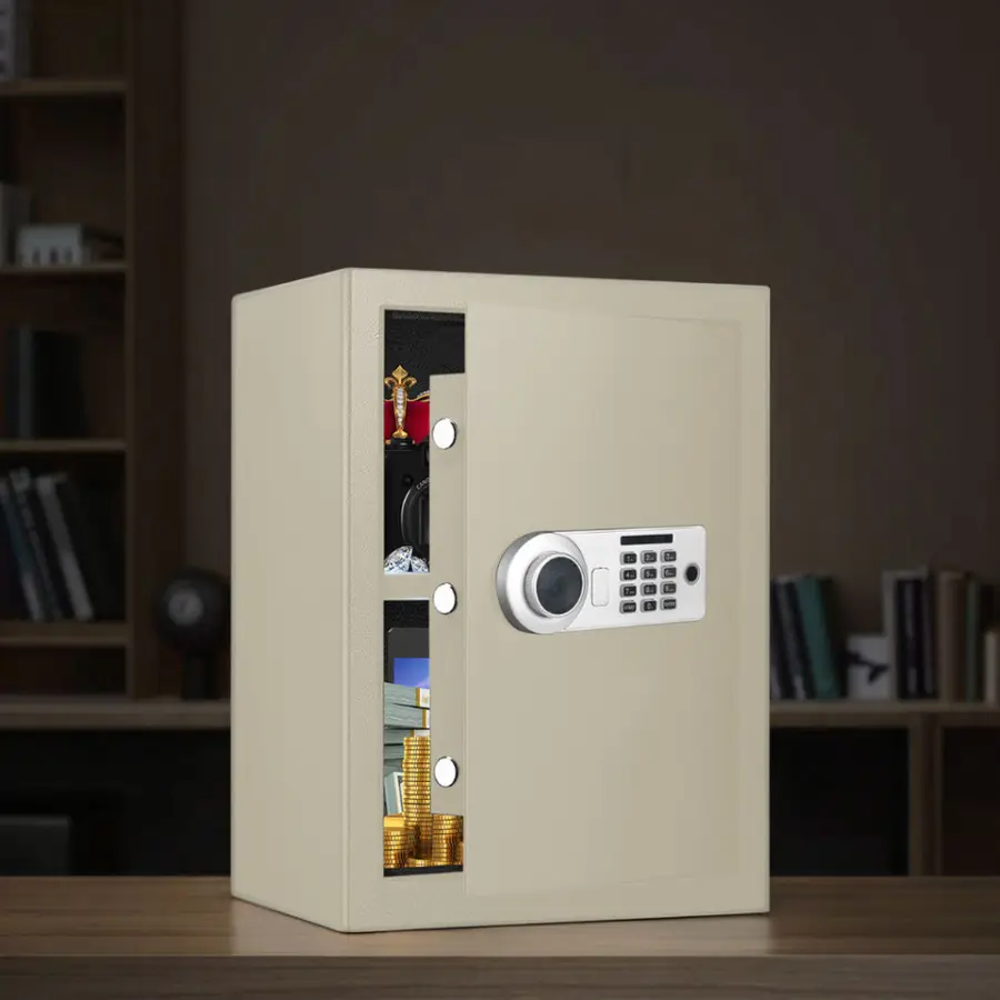 AL002-50B All-Steel Hotel Office Home Safe Fingerprint Password Anti-Theft Intelligent Alarm Fireproof Simple Box Password Safe — image 3