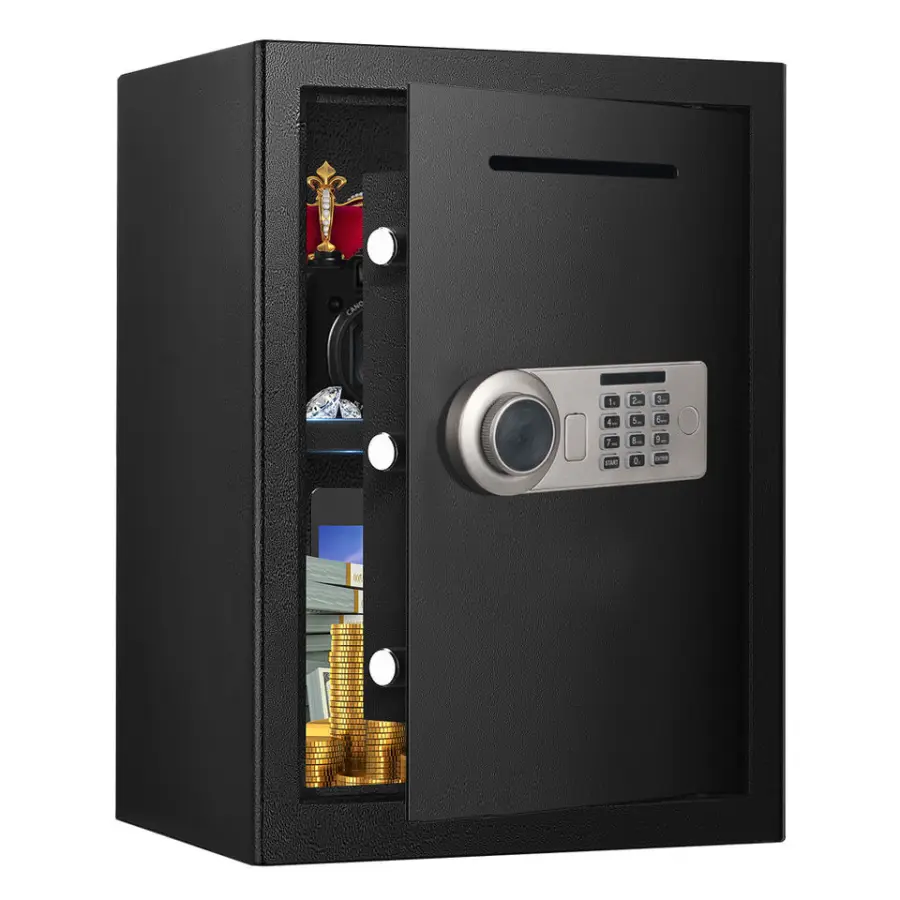 AL002-50A Anti-Theft All-Steel Hotel Office Home Safe with Intelligent Alarm Button & Simple Box Password Access — view 1