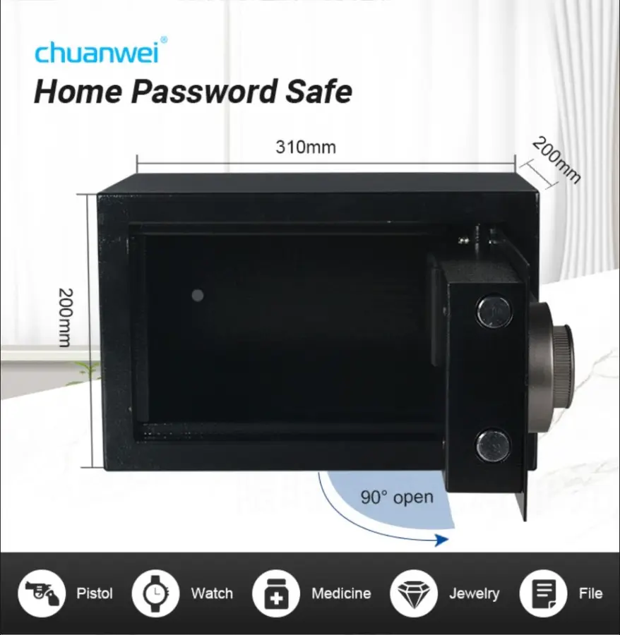 AL002-20 Seamless Welding Anti-Theft Electronic Digital Lock Safe Box Fingerprint & WIFI & Password Cash Deposit Safes Home Safe — image 4