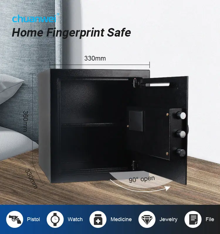 IPE-36A High Security Digital Key Lock Strong Steel Safe Box OEM/ODM Household Metal Storage Locker for Home Storage — image 4