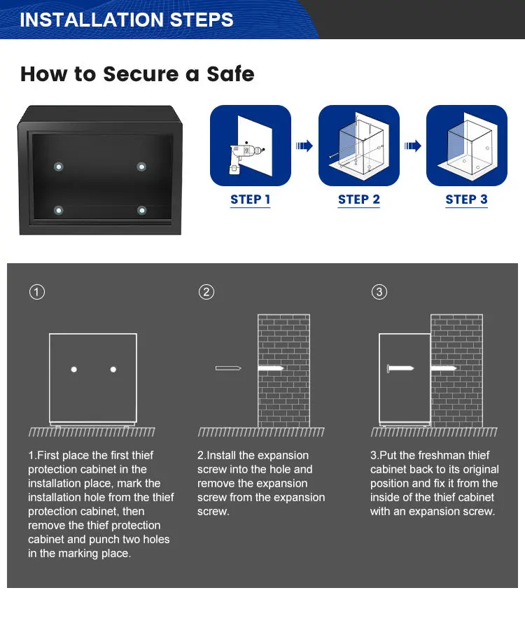 AL002-20A OEM/ODMHot Selling Digital Locker Strong Anti-theft Steel Safe Box for Home & Hotel Safes with Alarm — image 5