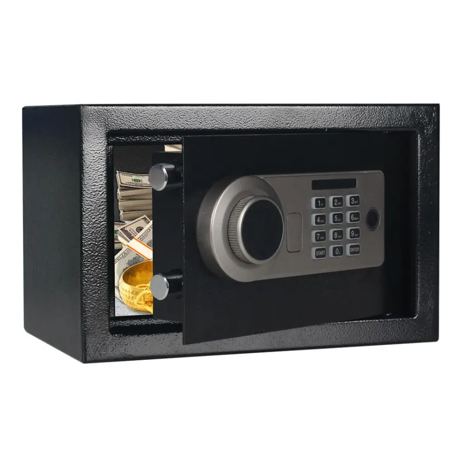 AL002-20 Factory Direct Seamless Welding Steel Strong Anti-theft Safe Box Modern Digital Fingerprint Key Lock Low Cost — view 1