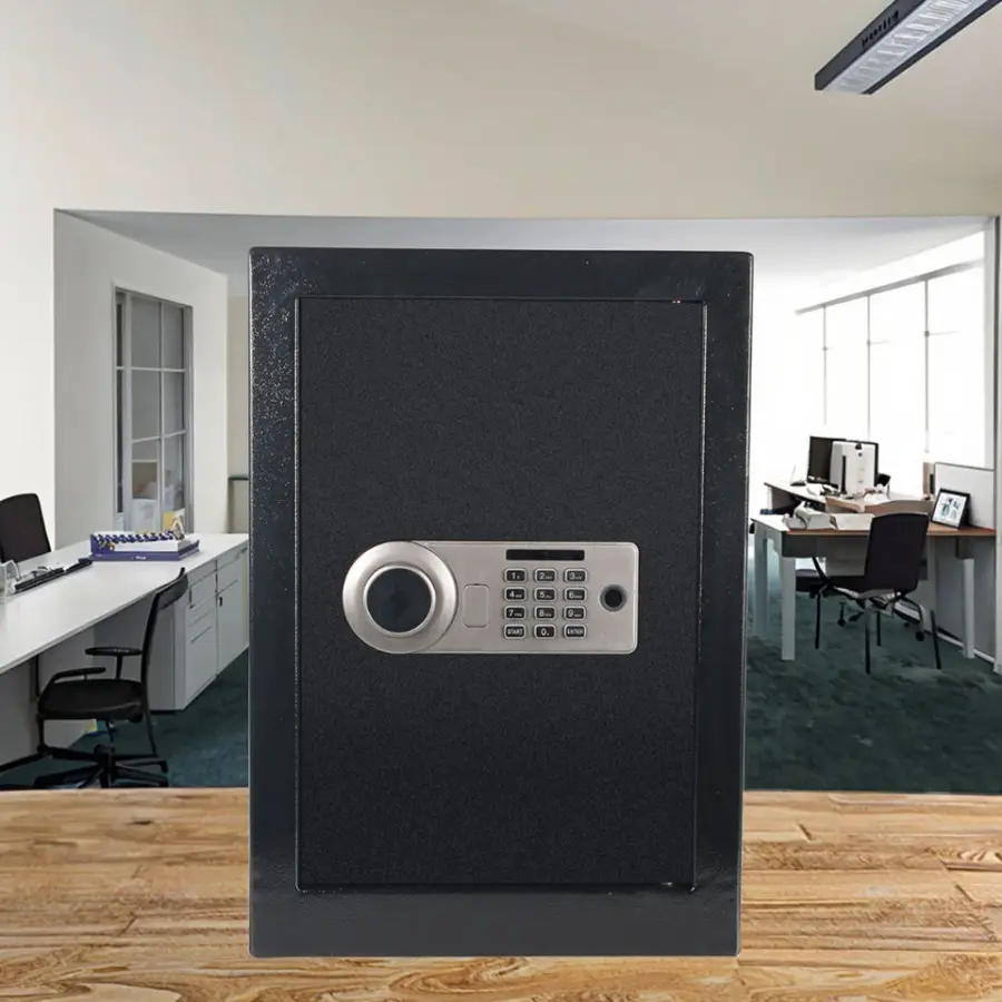AL002-50 All-Steel Simple Box Safe Box Anti-Theft Fingerprint Access for Office Intelligent Alarm Home Safes — view 1