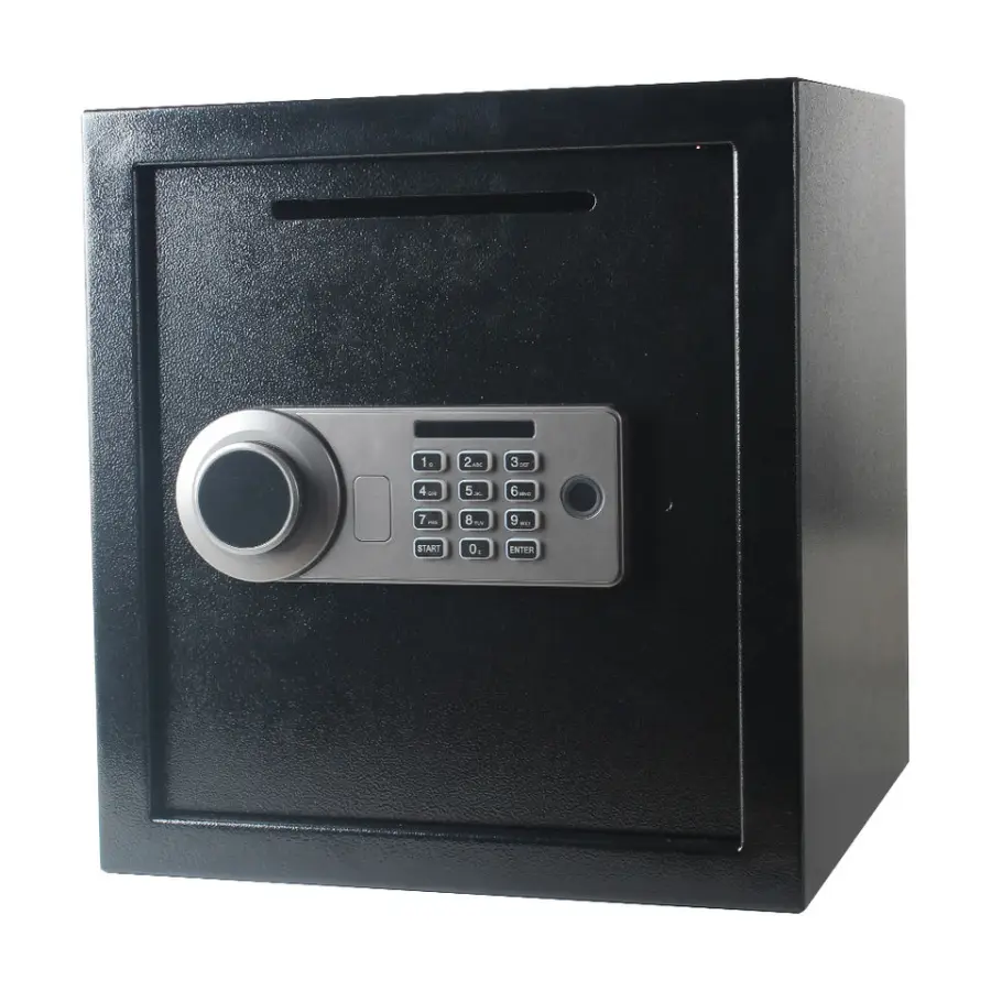 AL002-36 Drop Slot Digital Wifi Fingerprint Safe Steel Home Safe with Drop Slot OEM/ODM Electronic Hotel Safe Box for De — view 1