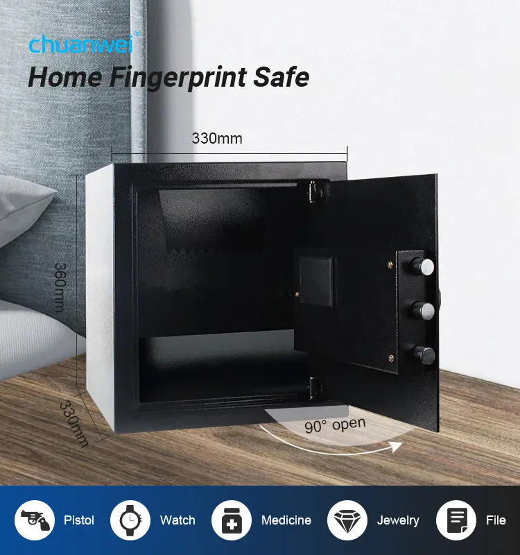 AL002-36 Drop Slot Digital Wifi Fingerprint Safe Steel Home Safe with Drop Slot OEM/ODM Electronic Hotel Safe Box for Deposits — image 4