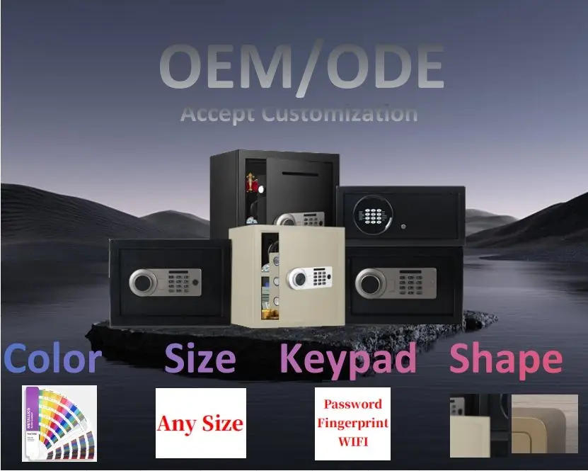 AL002-50 All-Steel Simple Box Safe Box Anti-Theft Fingerprint Access for Office Intelligent Alarm Home Safes — image 5