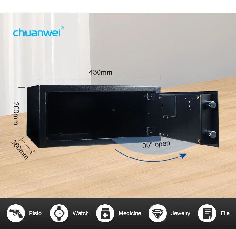 AL002-200 OEM/ODM Electronic Digital Lock Hotel Safes Portable Money Safe for Home Hotel or Bedroom Secure Deposit Box for Cash — image 3