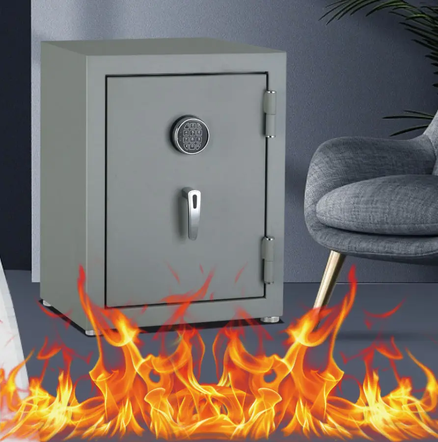 AL-FP-50-95 Digital Password Safe Box Fireproof and Durable Anti-Theft Security Solution with Key Lock for Home Storage — view 1