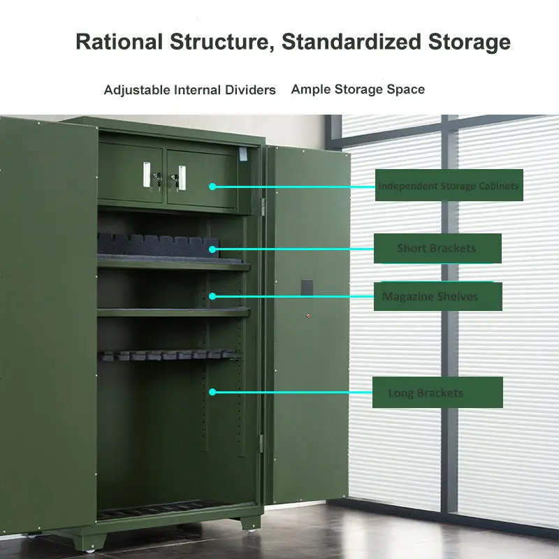 Gun Cabinet Steel Construction Key Lock Facial Recognition & Fingerprint Long Gun Storage Safe — image 6