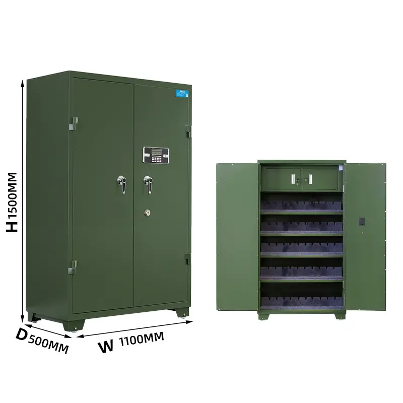 Wholesale Fingerprint Lock Guns, and Long Gun weapon Safes Customized Steel Gun Safes Safety Cabinet Steel Locker — image 3