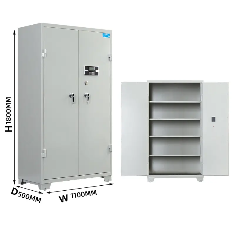 Intelligent Steel Gun Management Cabinet Double-fingered Handgun Fingerprint Magazine Cabinet Army Green Key Lock — image 4
