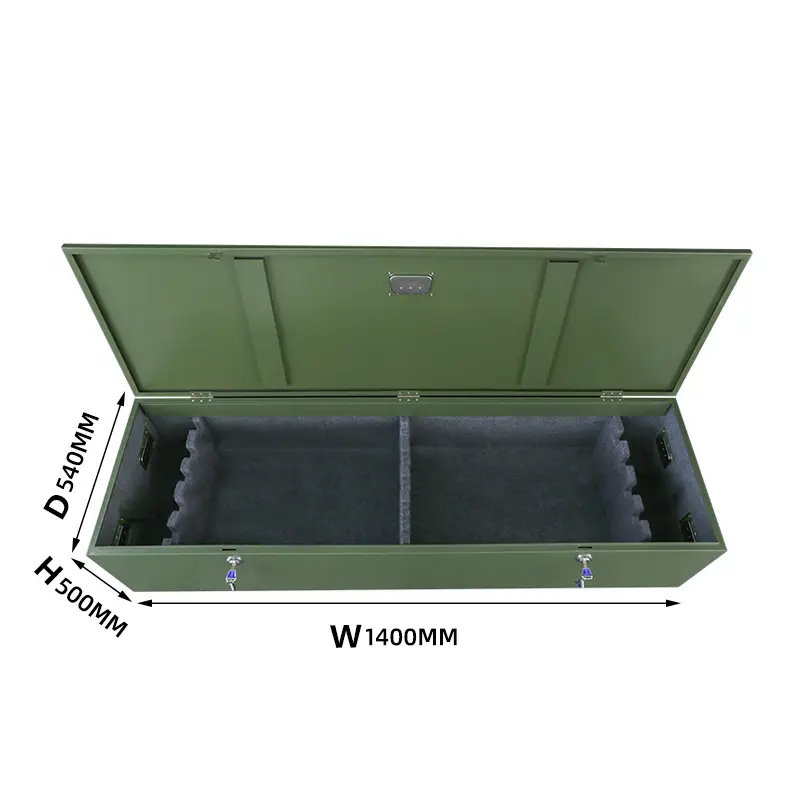 Intelligent Steel Gun Management Cabinet Double-fingered Handgun Fingerprint Magazine Cabinet Army Green Key Lock — image 7