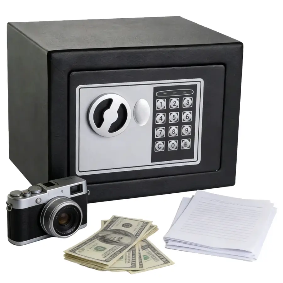 Electronic Digital Security Safe Box Small Steel Home Safe for Hotel Office Cash Jewelry Storage with Keypad & Override — view 1