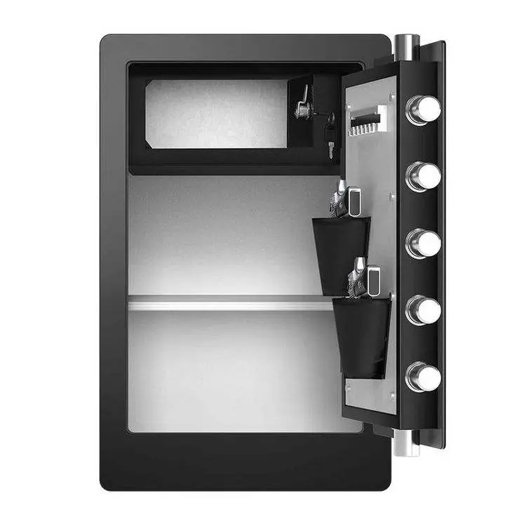 High Quality Safe Box Metal Black Storage Box with Electronic&fingerprint Lock Safe Box H60cm Insall Safe Box Conveniently — image 4