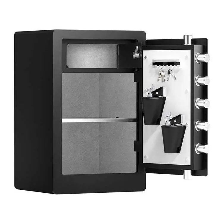 High Quality Safe Box Metal Black Storage Box with Electronic&fingerprint Lock Safe Box H60cm Insall Safe Box Conveniently — image 5