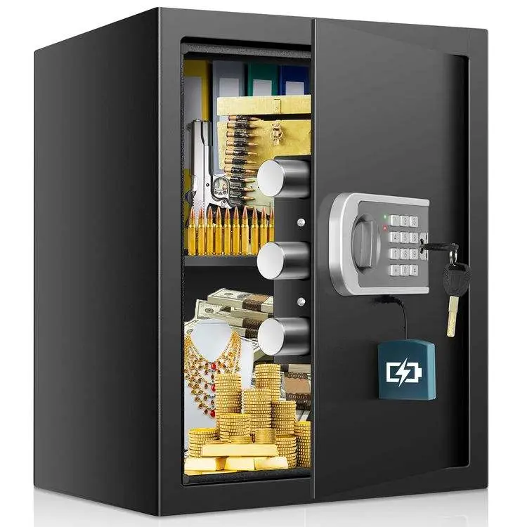 Weichi Factory OEM Priced 45x35x31cm Black Steel Home Safe Cabinet with Electronic Digital Lock — image 5