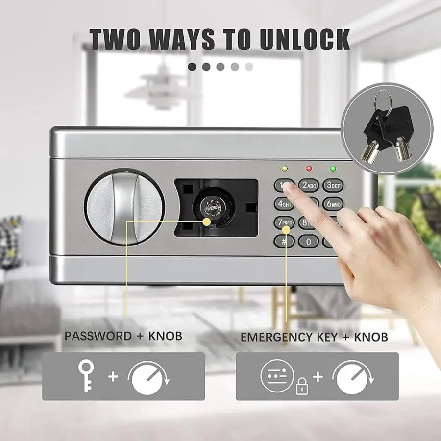 Safe Box 1.0 Cub Digital Combination Lock Safe with Keypad for Cash Jewelry Important Documents — image 5