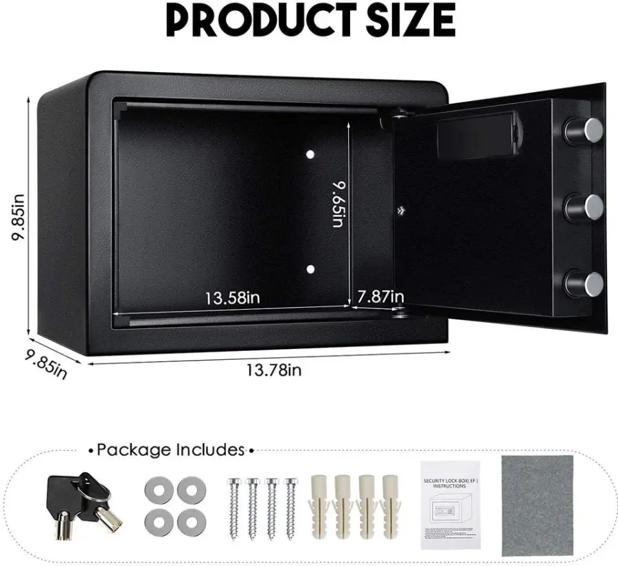 Safe Box 1.0 Cub Digital Combination Lock Safe with Keypad for Cash Jewelry Important Documents — image 7