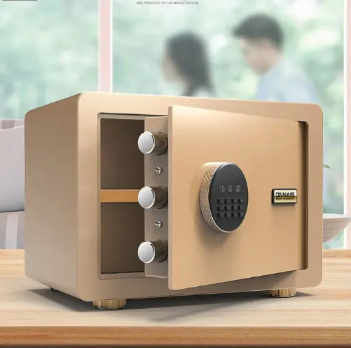Steel Mini Money Safe Box with Fingerprint & Password Lock for Hostels or Home Caja Fuerte — image 4