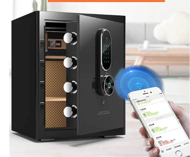 Smart Home Hotel Digital Mini Safe Box Fingerprint Password Wifi Key Safe Lock Box Jewelry Money Safes — image 3