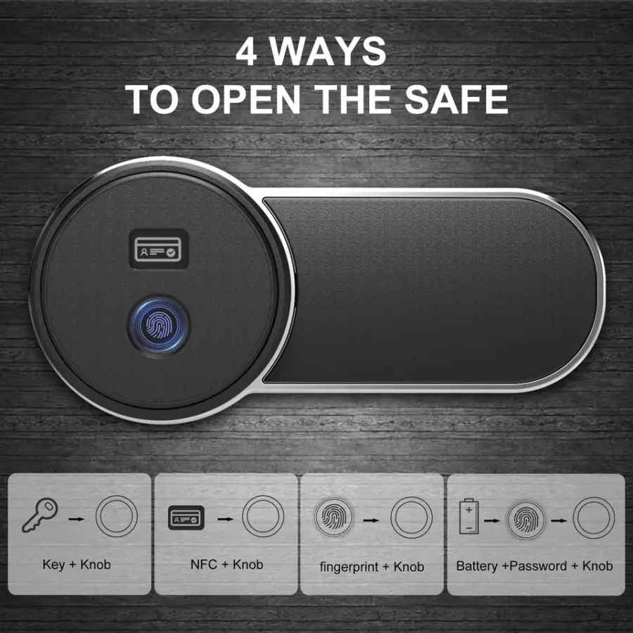 Mini Safety Storage Smart Electronic Home Office Laptop Money Fingerprint Safe Box Cabinet — image 3