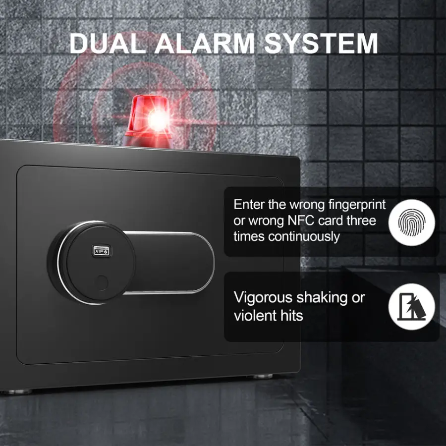 Mini Safety Storage Smart Electronic Home Office Laptop Money Fingerprint Safe Box Cabinet — image 5