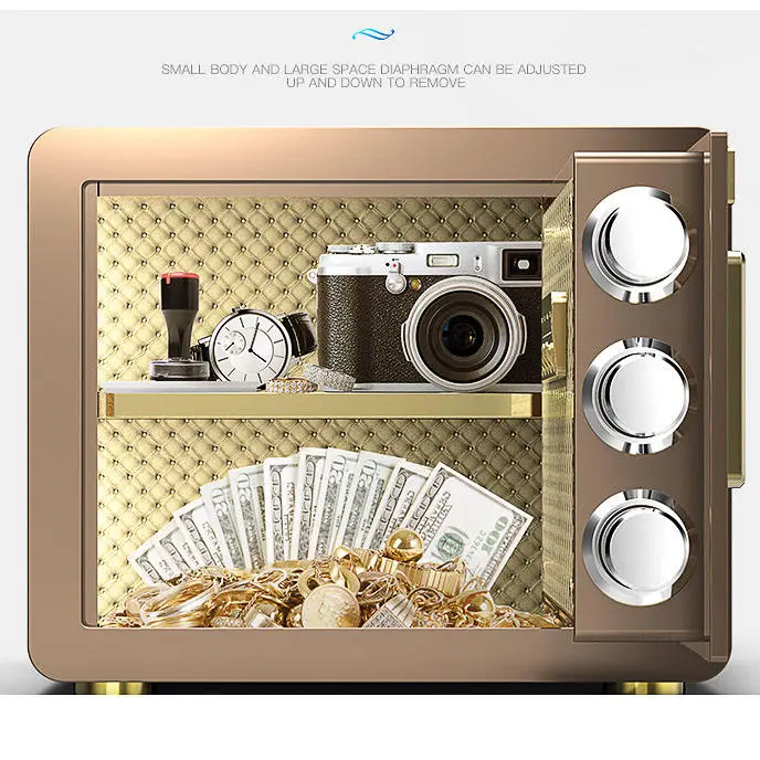Mini Home Smart Safe Box with Biometric Fingerprint & Key Lock Electronic Security Wall Hidden Money Safe — image 3