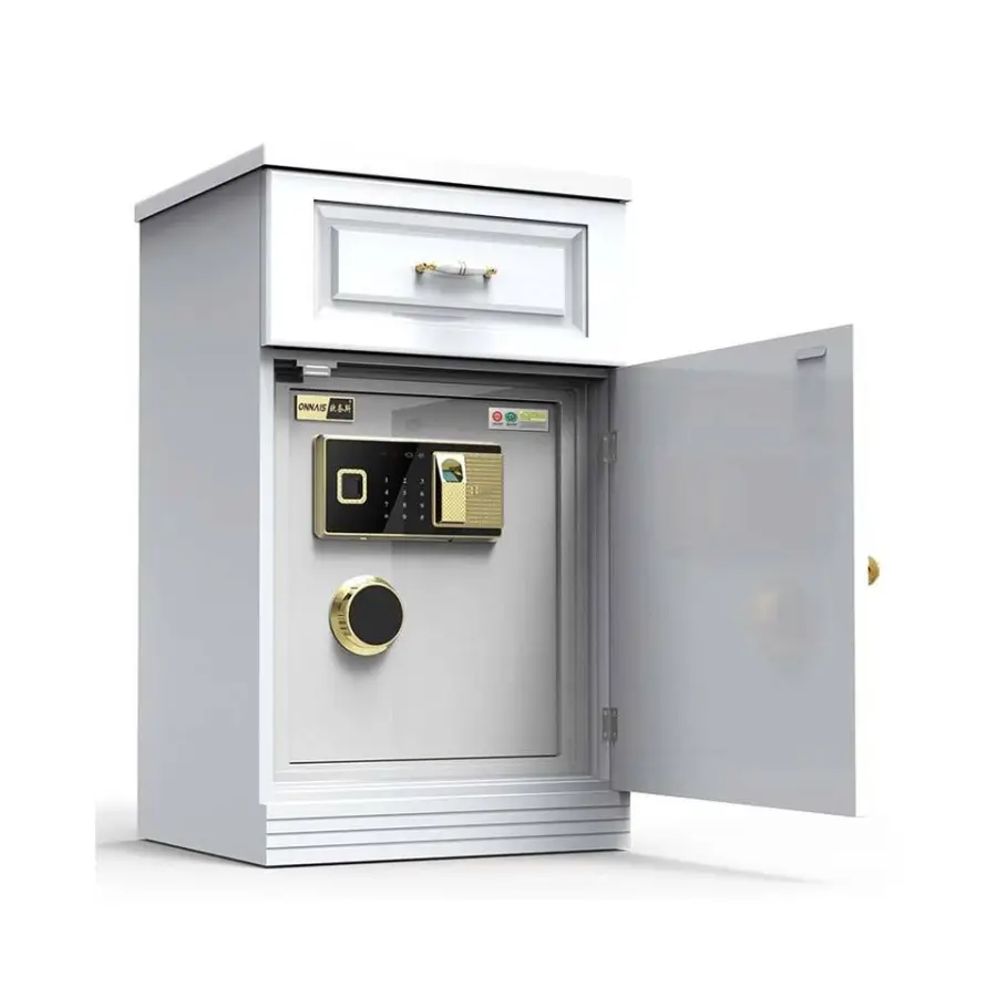 Home Furniture Wood Bedside Safe Cabinet Hotel Hidden Smart Fingerprint Digital Hidden Safe Box — view 1