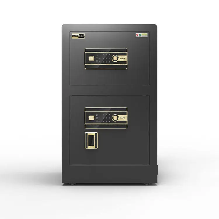 Smart Deposit Safe Box Two Door Money Storage Security Caja Fuertes Electronic Digital Safe Box Fingerprint — image 3
