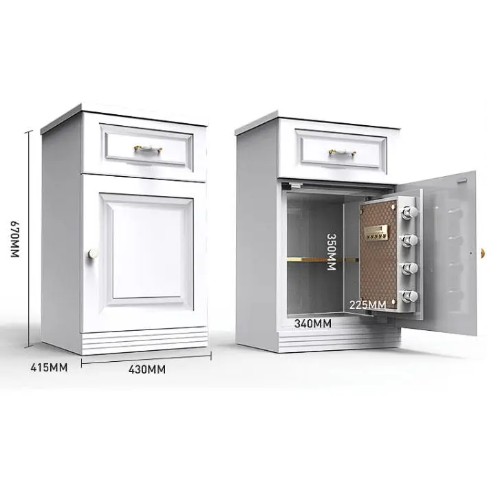Modern Nightstand Safe Wooden Bedroom Furniture Smart Bedside Home Hotel Security Safe Box Locker — image 3