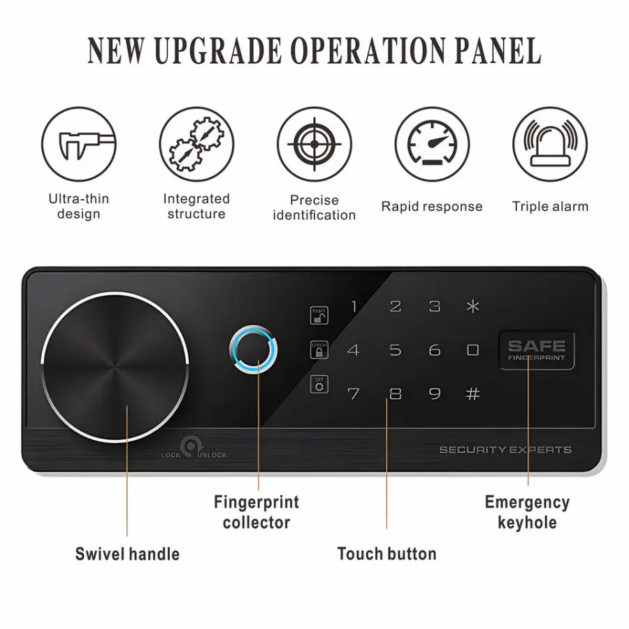 Electronic Deluxe Digital Safety Steel Cash Box Key Keypad Lock Home Office Hotel Business Jewelry Gun Cash Use Storage Money — image 4