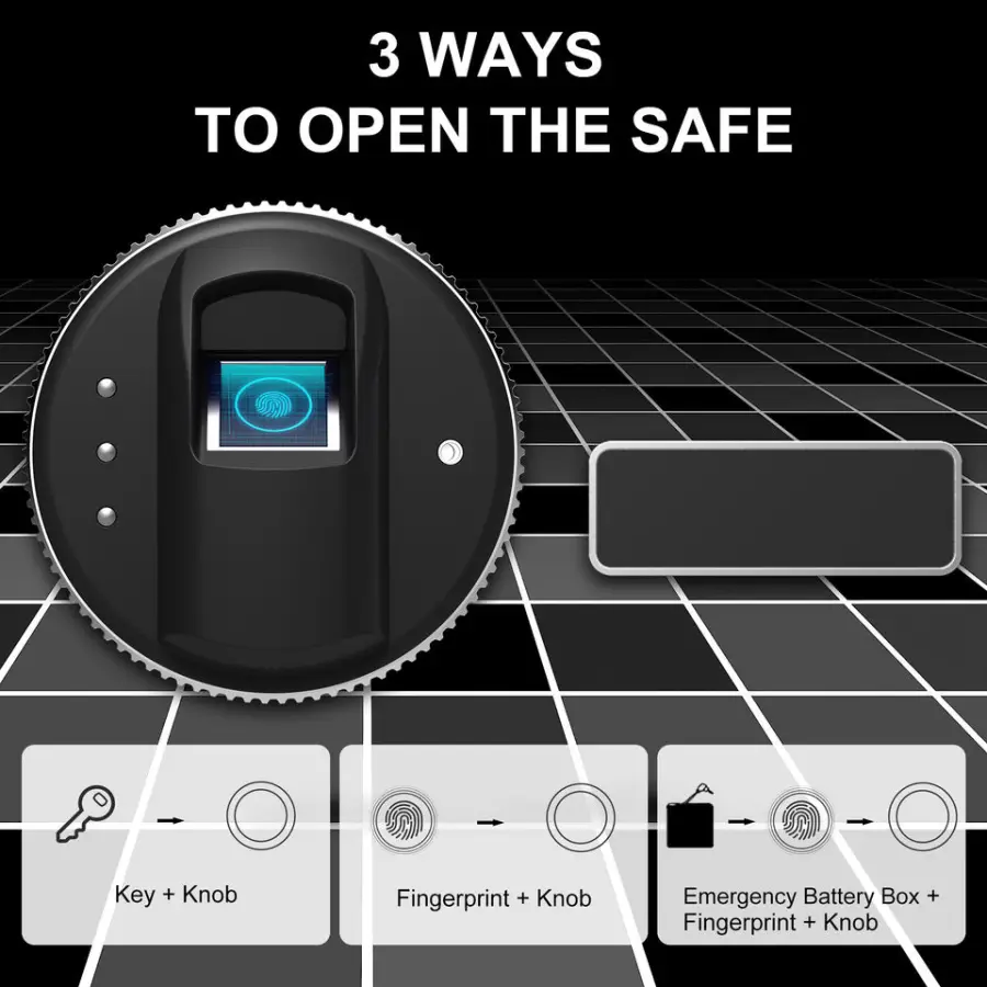Hot Selling Double Insurance Anti-theft Storage Cabinet Fingerprint Lock Safe Deposit Box for Money Home Hotel Bank — image 3