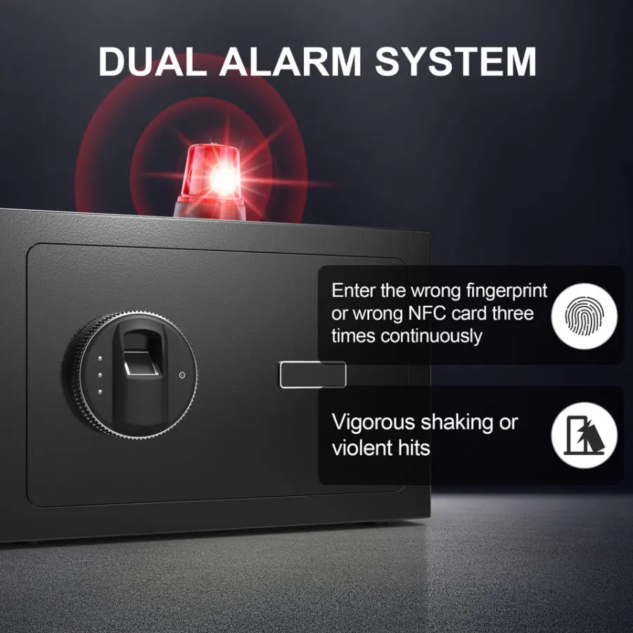 Hot Selling Double Insurance Anti-theft Storage Cabinet Fingerprint Lock Safe Deposit Box for Money Home Hotel Bank — image 6