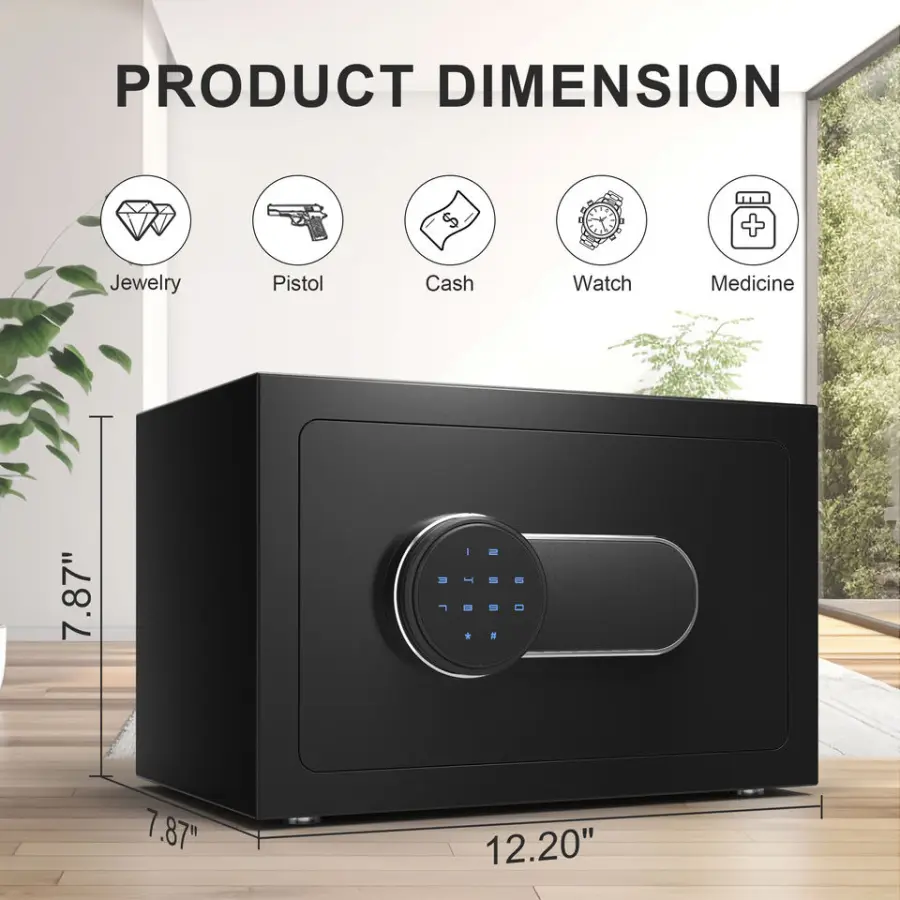 Home Office Security Digital Mini Safe Password Electronic Home Safe Box Smart Safe Box — image 7