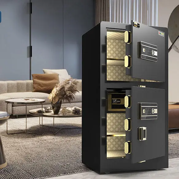 45 Fingerprint Office Automatic Digital Strongbox Security Fireproof Safe Box Coffer Money/jewelr Solid Steel — image 7