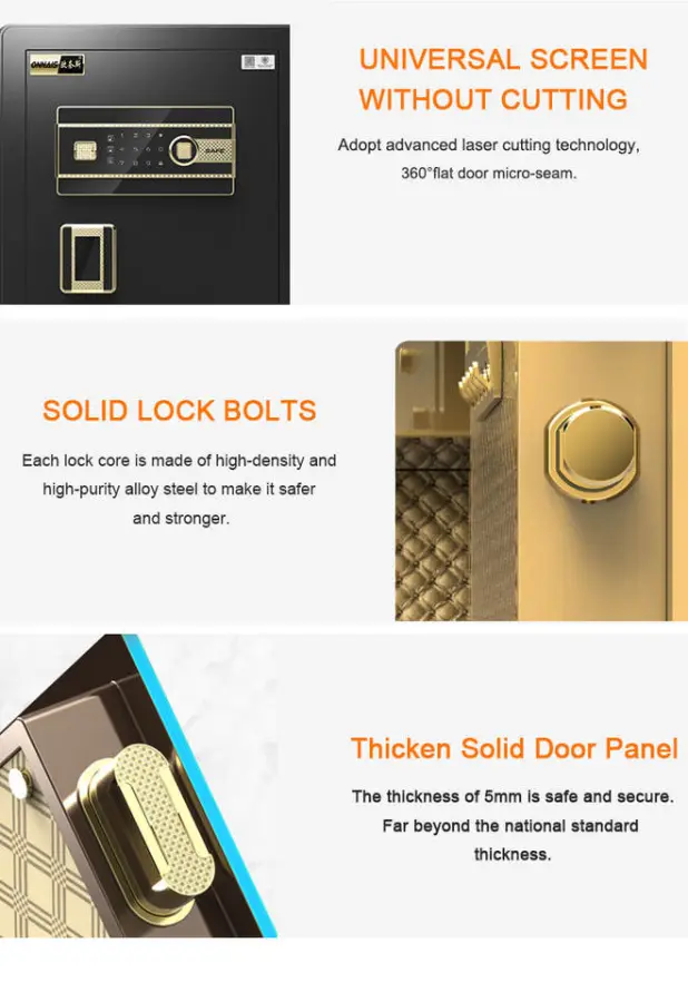 Home Security Safe Box Fingerprint Safe Box Storage Documents Jewelry Digital Security Safe — image 7