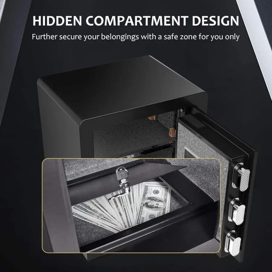 Manufacturers Direct Sale Fully Open Door Iron Steel Safe Cabinet Personal Fingerprint Safe Box — image 3