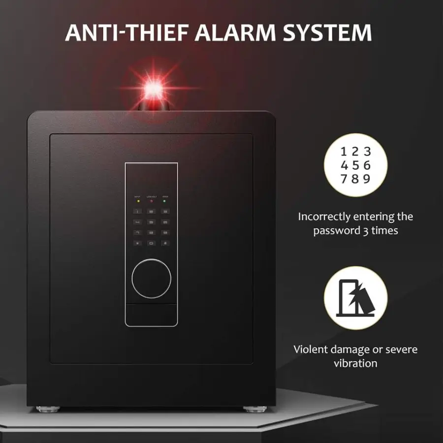 Manufacturers Direct Sale Fully Open Door Iron Steel Safe Cabinet Personal Fingerprint Safe Box — image 4