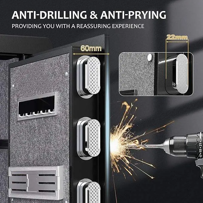 Manufacturers Direct Sale Fully Open Door Iron Steel Safe Cabinet Personal Fingerprint Safe Box — image 6