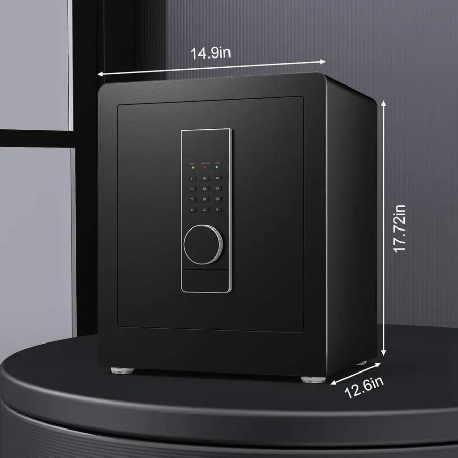 Manufacturers Direct Sale Fully Open Door Iron Steel Safe Cabinet Personal Fingerprint Safe Box — image 7