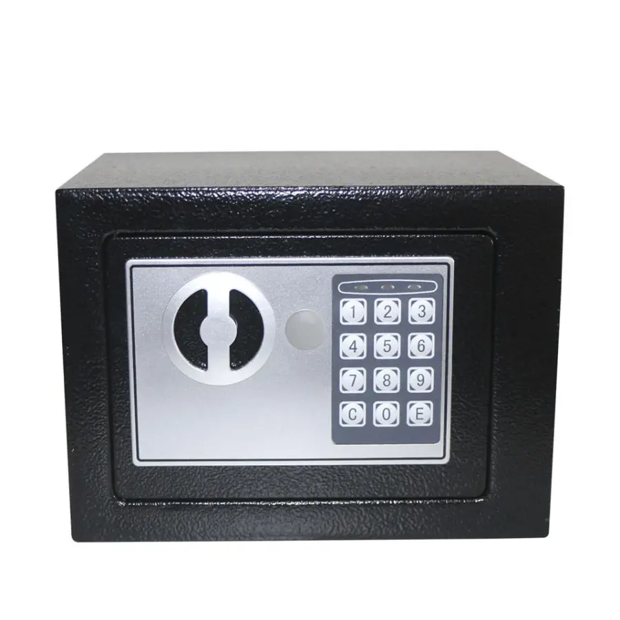 Digital Smart Safe Box Home Use Safes Small Secure Box Cold Rolled Steel Solid Light Gold Keyboard — view 1