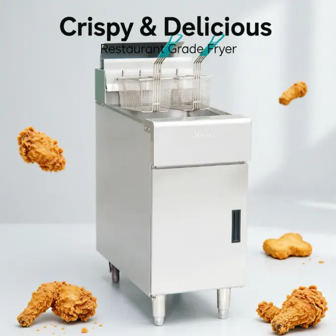 Ex Factory Price 26L Stainless Steel Deep Fryer Single Commercial Kitchen LPG Fryer for Chicken Fish — view 1