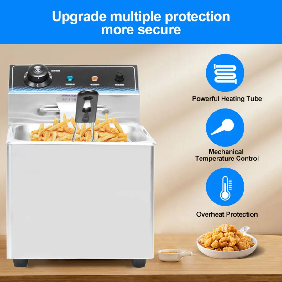 Customized Tabletop 1 Tank 6L Electric Deep Fryer Commercial Chips Frier — image 3