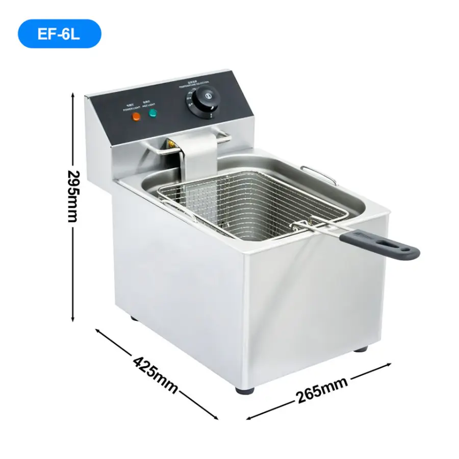 Customized Tabletop 1 Tank 6L Electric Deep Fryer Commercial Chips Frier — image 5