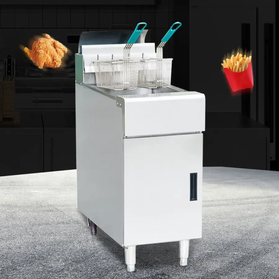 Hot Selling Stainless Steel 24L Chicken Pressure Professional Deep Fryer Lp Gas Fryer With Single Tank — image 6