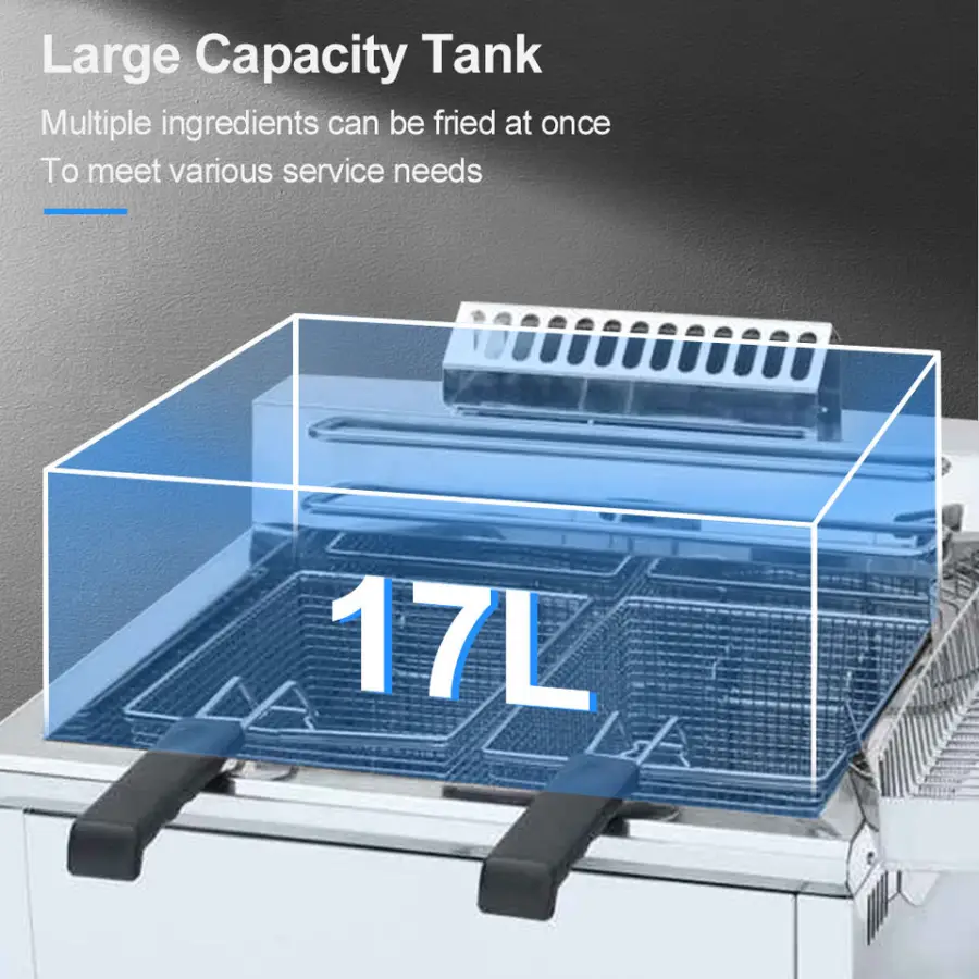 Ex-Factory Price Stainless Steel Restaurant 17L Single Tank Fryer Machine Electric Deep Fryers — image 3
