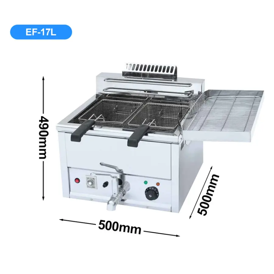 Ex-Factory Price Stainless Steel Restaurant 17L Single Tank Fryer Machine Electric Deep Fryers — image 6