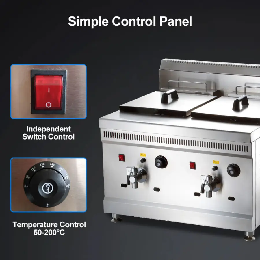 Factory Direct 18L 18L Stainless Steel Chicken Chips Frier Deep Gas Fryer Machine Commercial — image 5