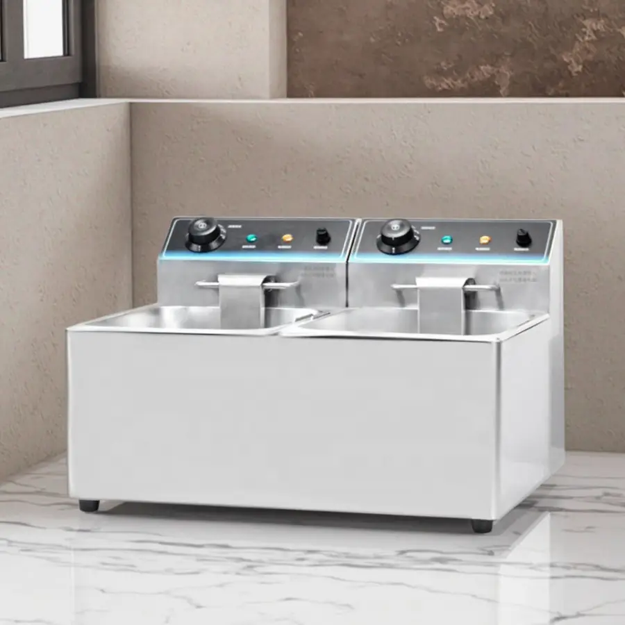 High Quality Thermostat Commercial Tabletop Electric Fryer Small Deep Fat Fresh Chips Fryer — image 3